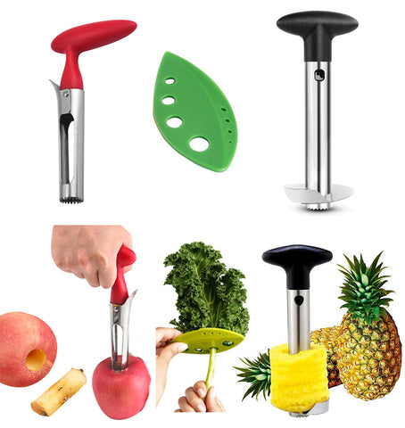 2 PCS Stainless Steel Core Seed Remover Fruit Apple Pear Peach Core,Kitchen  Supplies Corer Easy Twist Kitchen Tool With Soft Rubber Handle