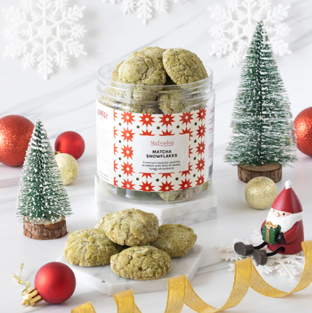 Matcha Snowflake Cookies | Christmas Snacks and Corporate Gift Options from Melvados