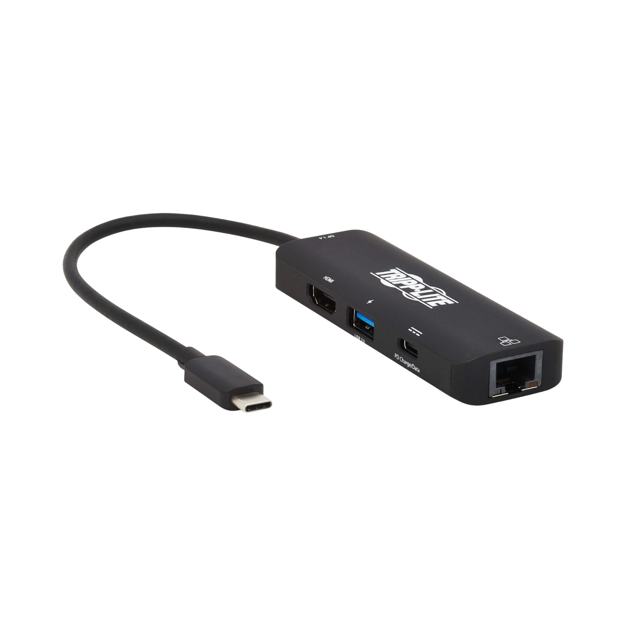 Tripp Lite USB-C Multiport Adapter, 4K 60 Hz HDMI, USB 3.x (5Gbps) Hub Ports, GbE, 100W PD Charging, HDR, HDCP 2.2