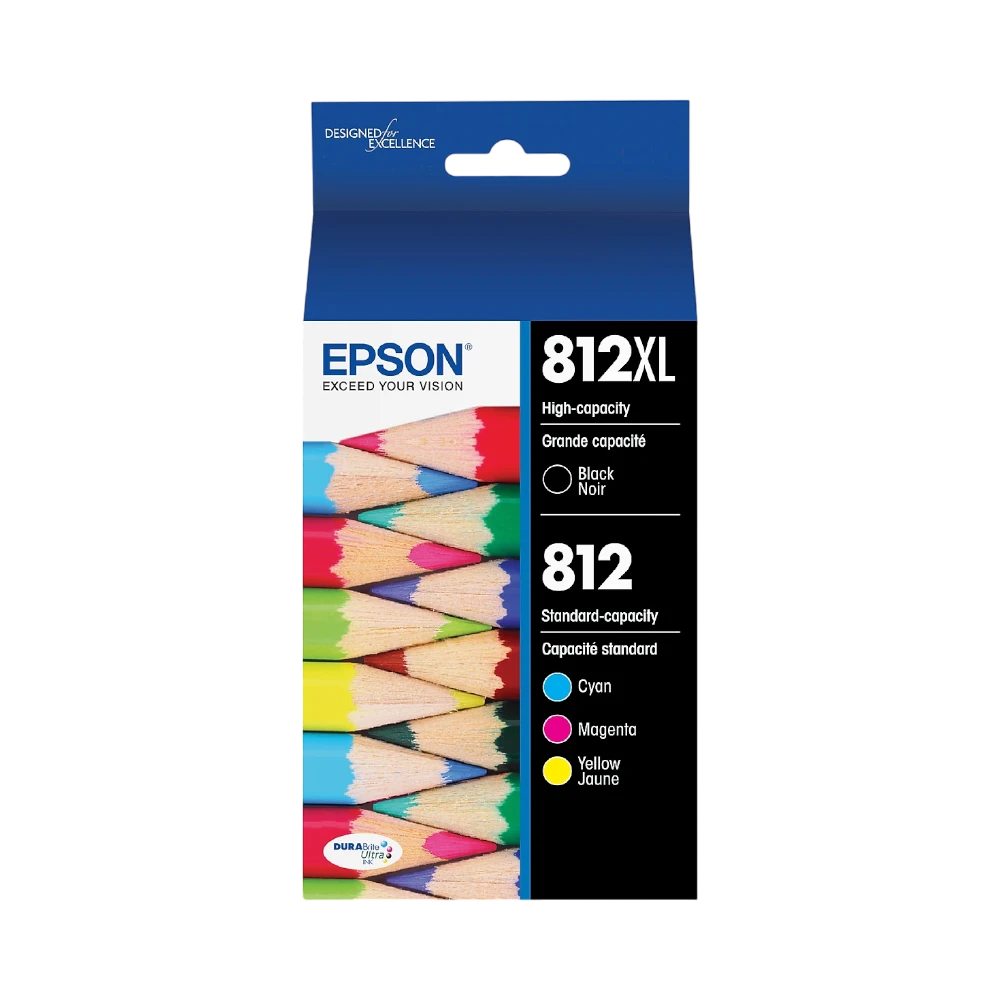 Epson T812 High Capacity Black & Standard Capacity Color Combo Pack