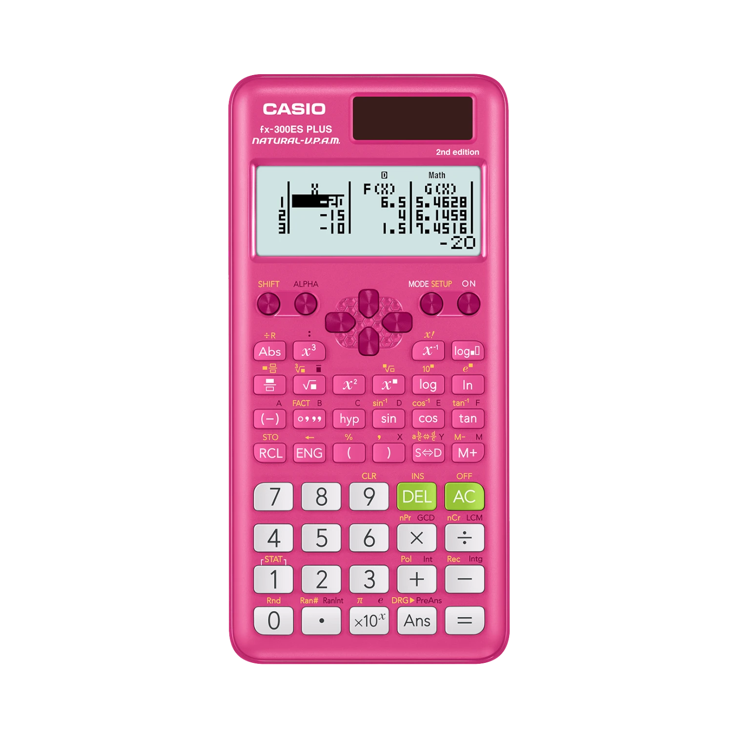 Casio 2nd Edition 16-Digit Solar Powered Scientific Calculator (Pink)