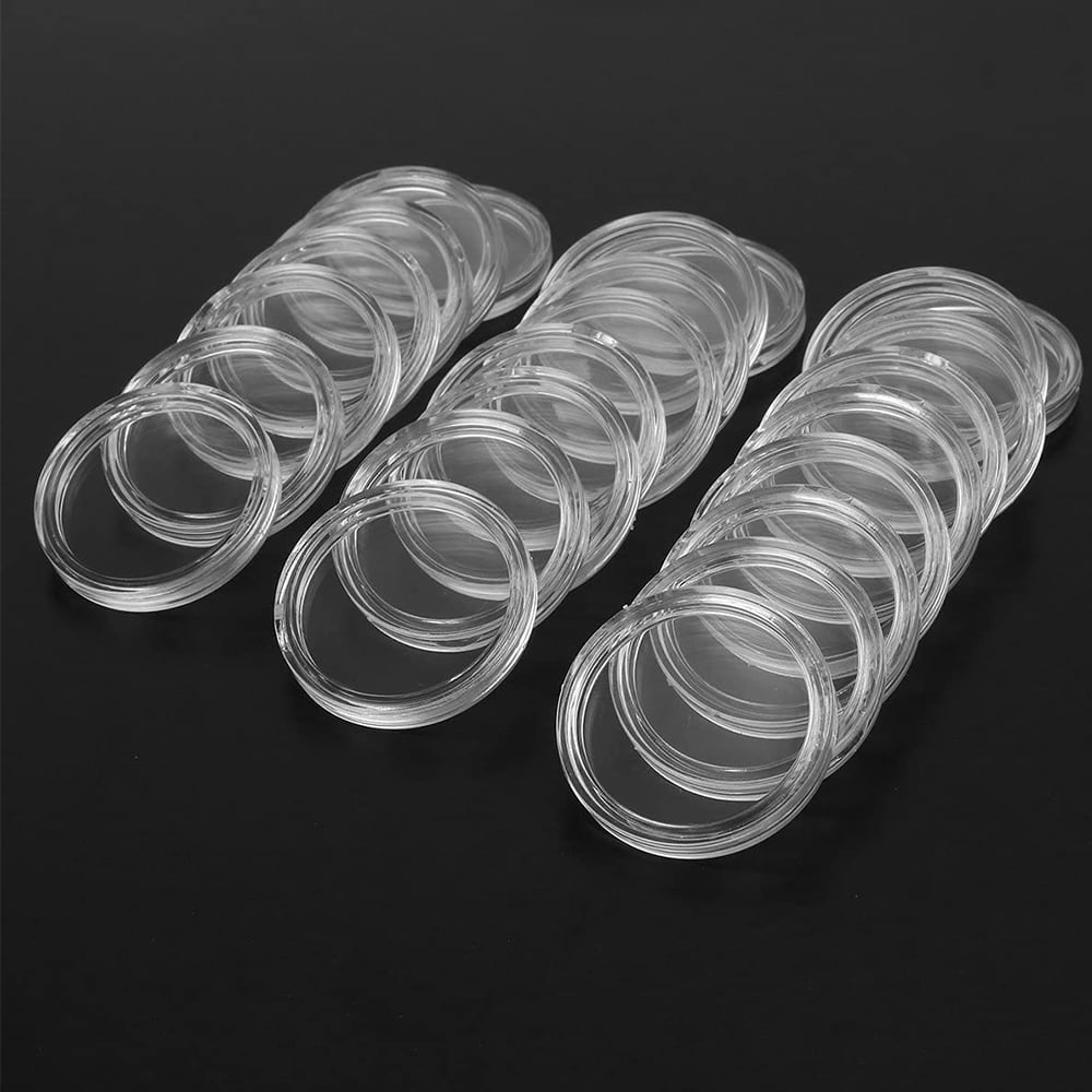 20PCS Clear Coin Capsules Coin Case Holders 30mm Containers Storage Boxes
