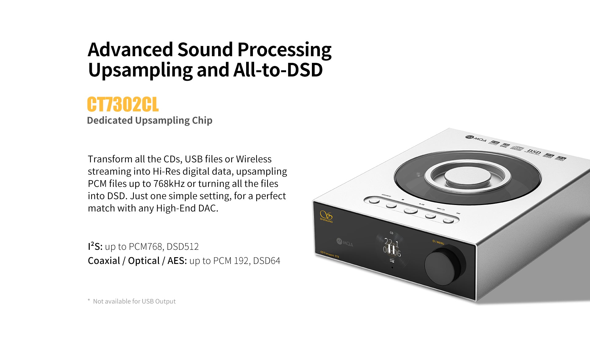 Shanling ET3 Dedicated Digital CD Transport - MusicTeck