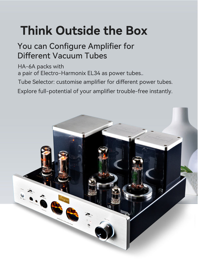 Cayin HA-6A EL34 Vacuum Tubes, Headphone Amplifier - MusicTeck