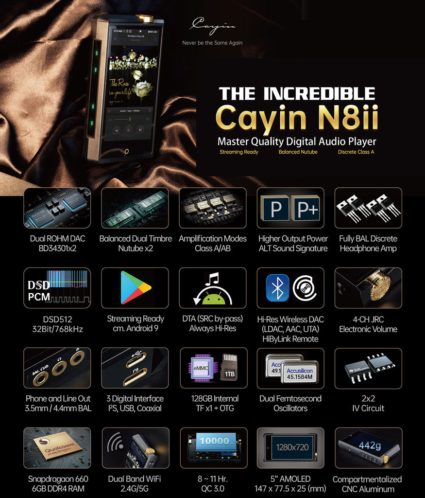 Cayin N8ii Master Quality digitale audiospeler - MusicTeck