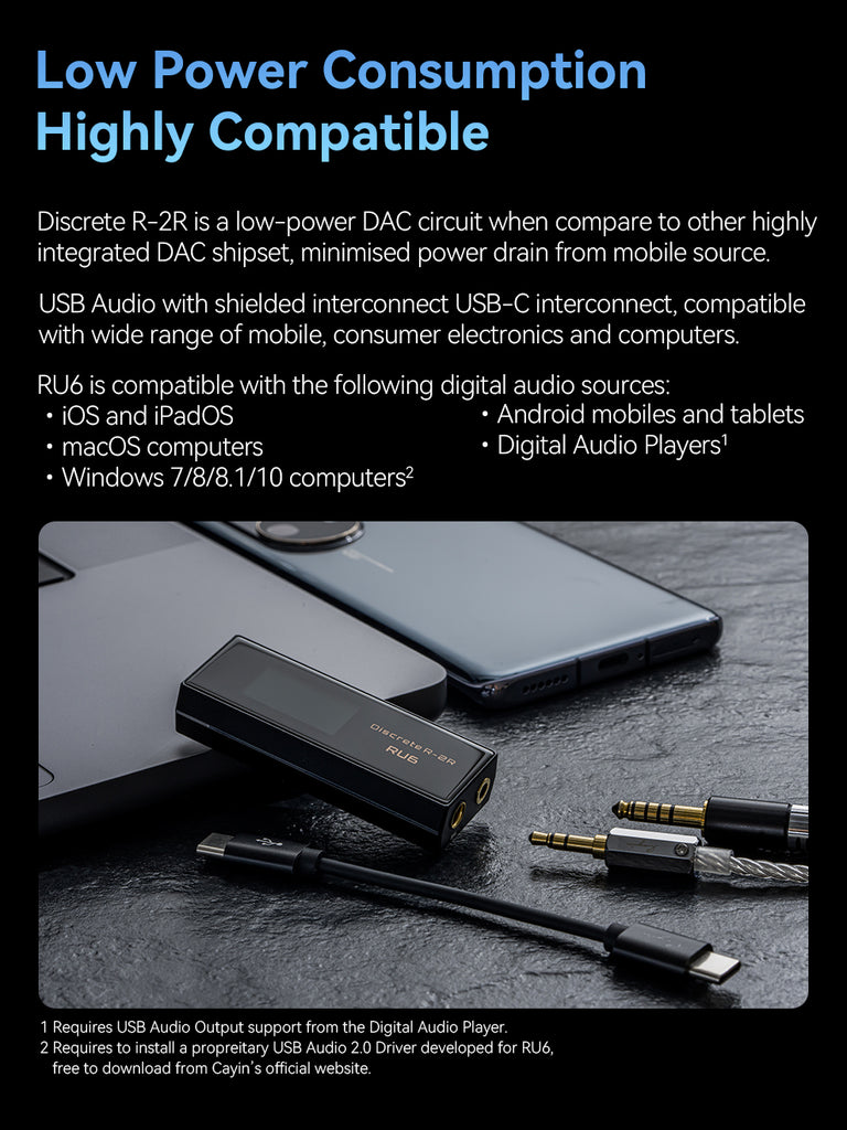 Cayin RU6: R-2R USB-C DAC/Amp Dongle - MusicTeck