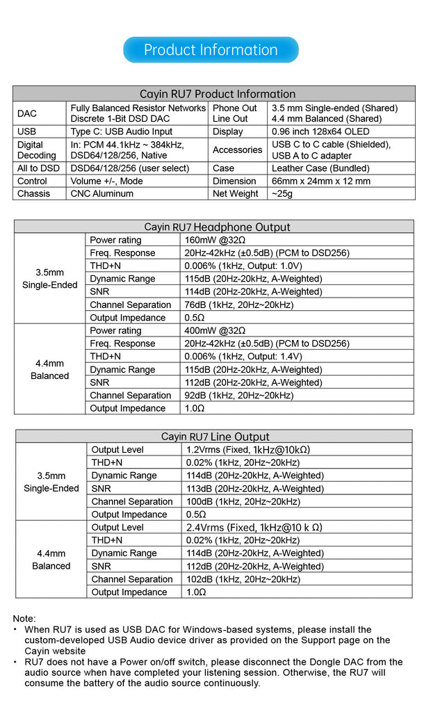 Cayin RU7 Dongle DAC - MusicTeck