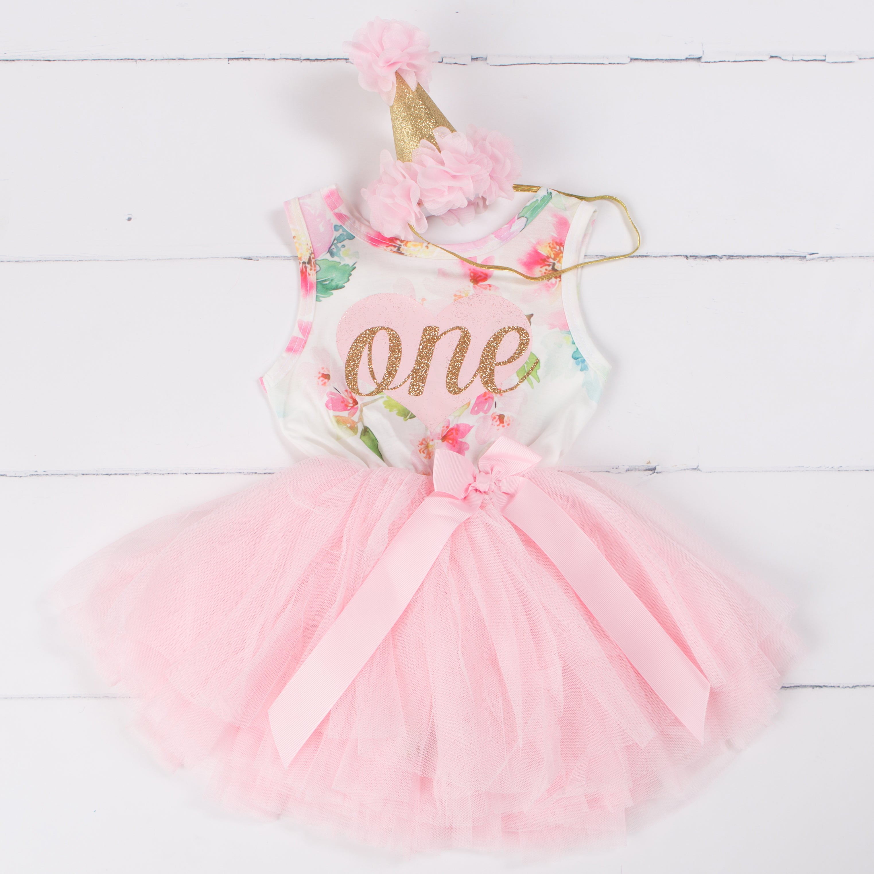 floral 1st birthday outfit