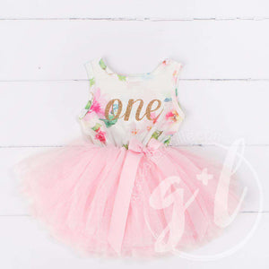 pink first birthday dress