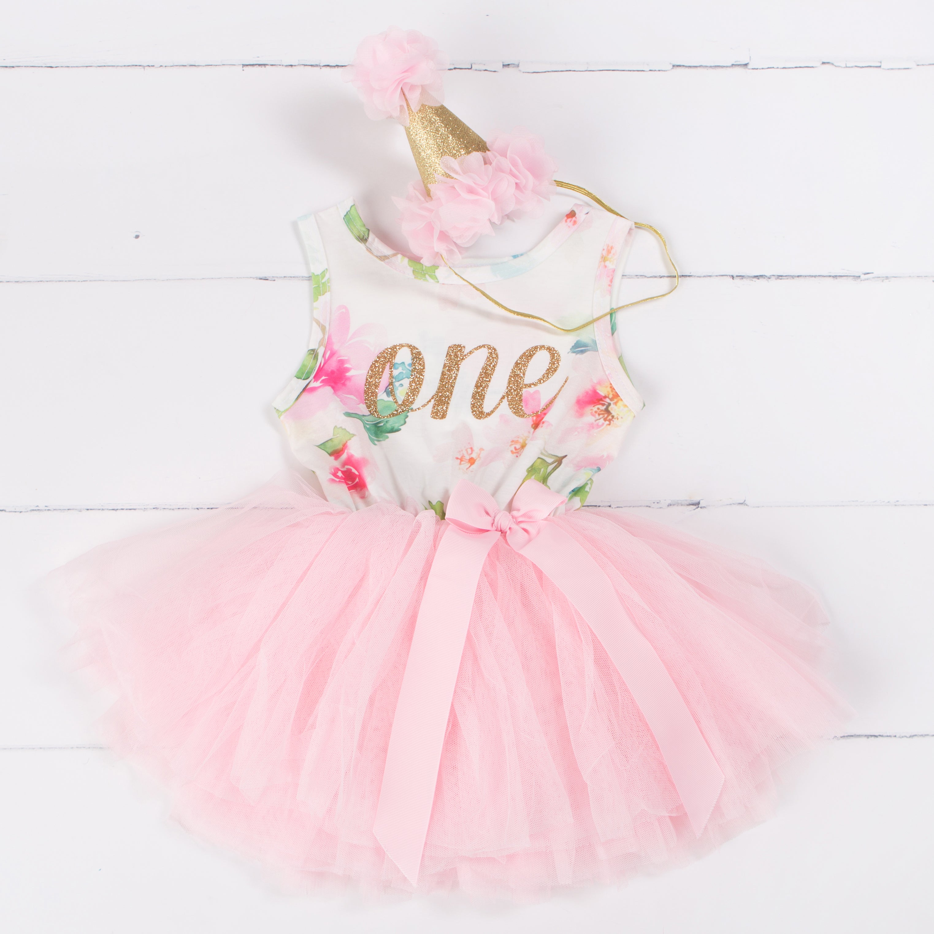 floral 1st birthday outfit