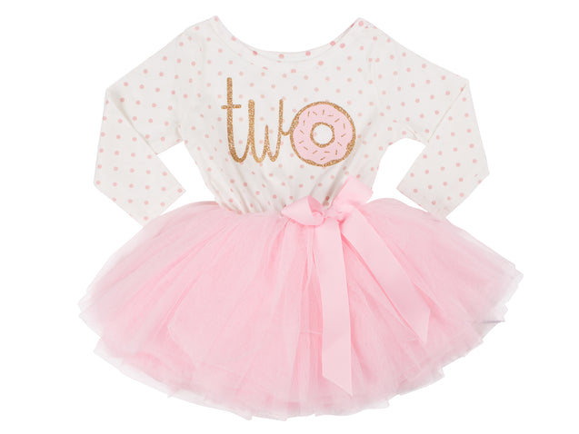 Pink Polka Dot Donut Birthday Dress - (First Birthday Dress - First Bi ...
