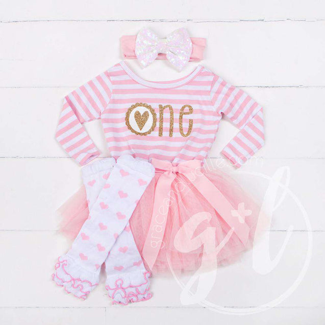 Pink & White Hearts Ruffled Hem Leg Warmers - Grace and Lucille