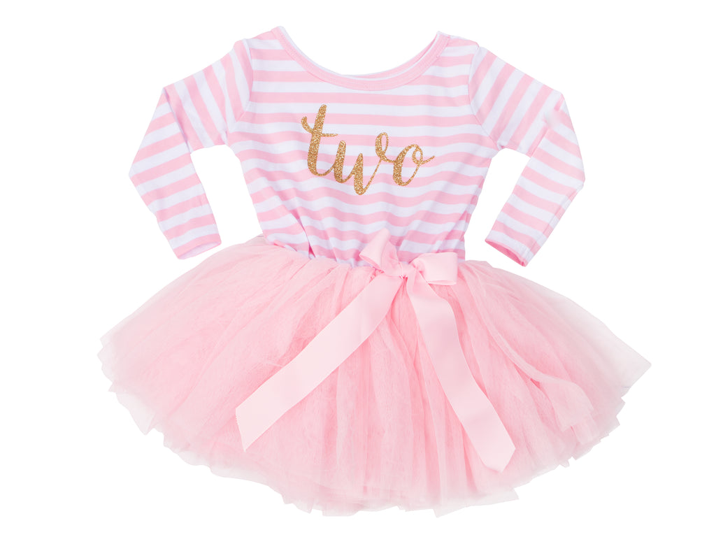 2nd Birthday Dress - Striped (Long Sleeve) - Grace and Lucille