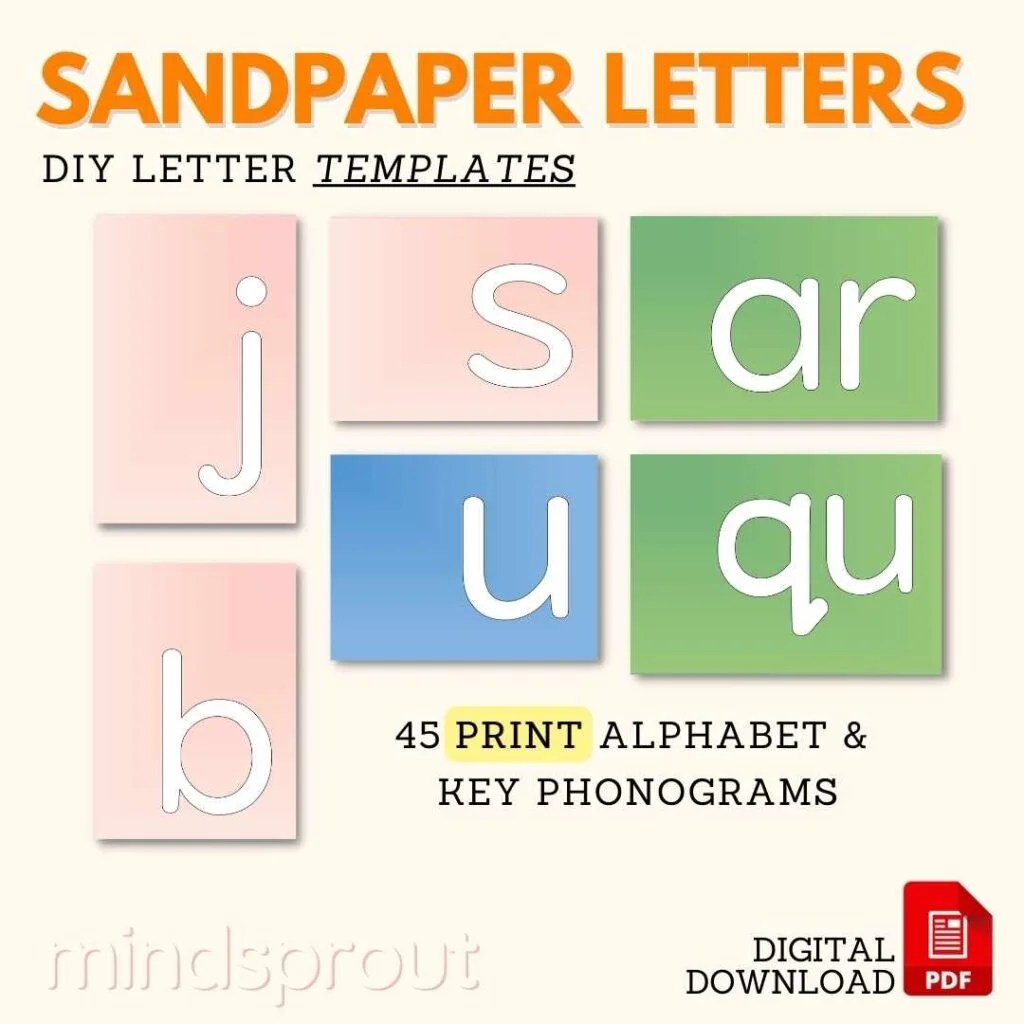 sandpaper letters montessori diy templates