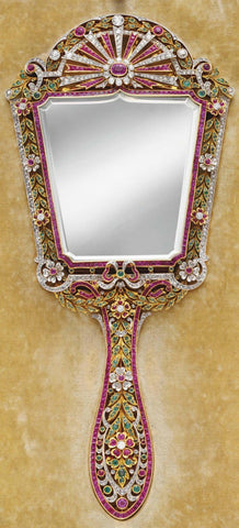 vintage mirror compacts and vanity at the jewelry lady's store
