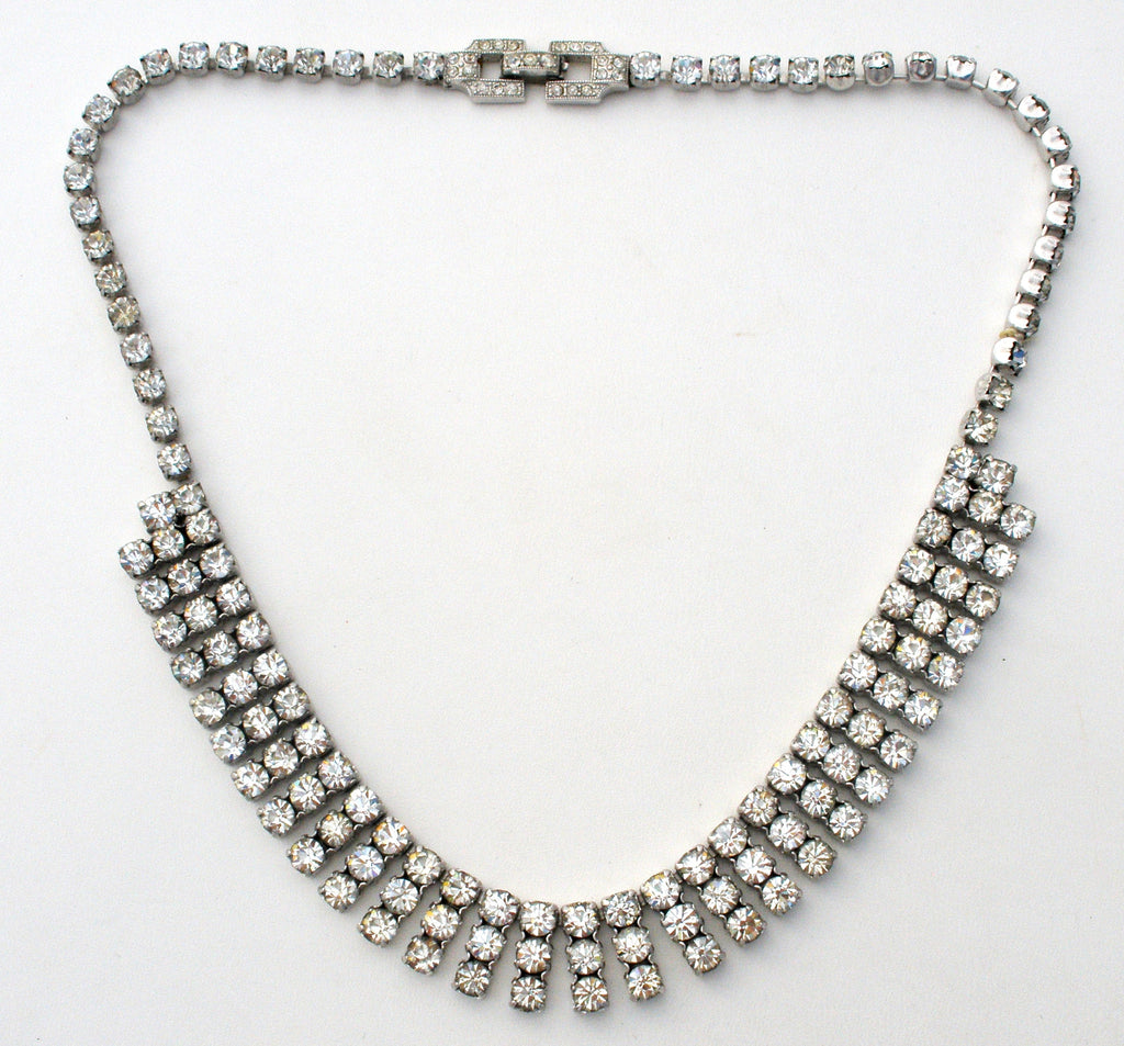 JEAIRTS Rhinestone Choker Necklace Silver Diamond India