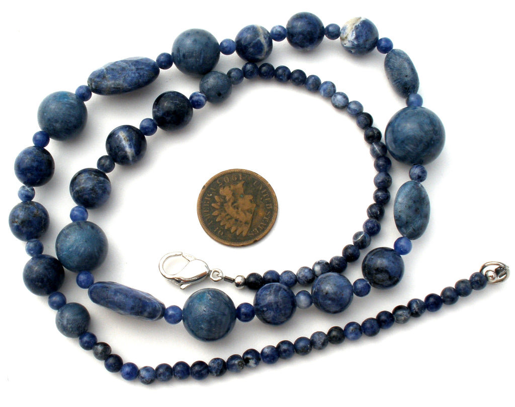 Lee Sands Blue Sodalite Bead Necklace 22