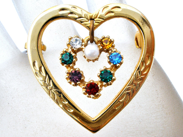 Heart Shaped Brooch With Rhinestones – The Jewelry Lady's Store