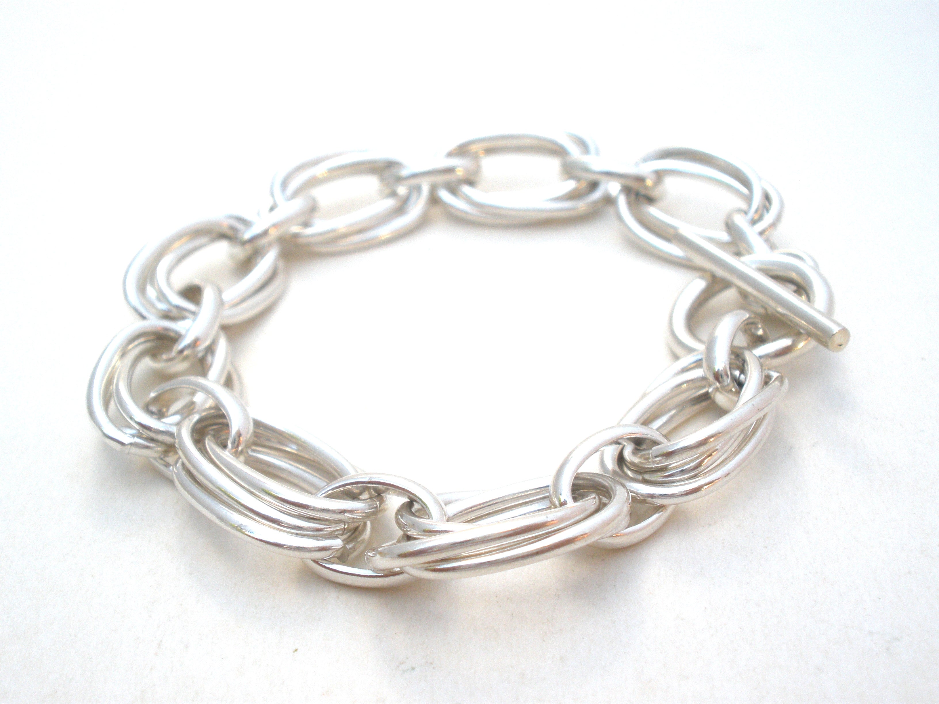 Sterling Silver Triple Link Bracelet ATI Mexico – The Jewelry Lady's Store