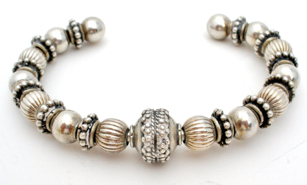 Sterling Silver Beaded Cuff Bracelet Vintage – The Jewelry Lady's Store
