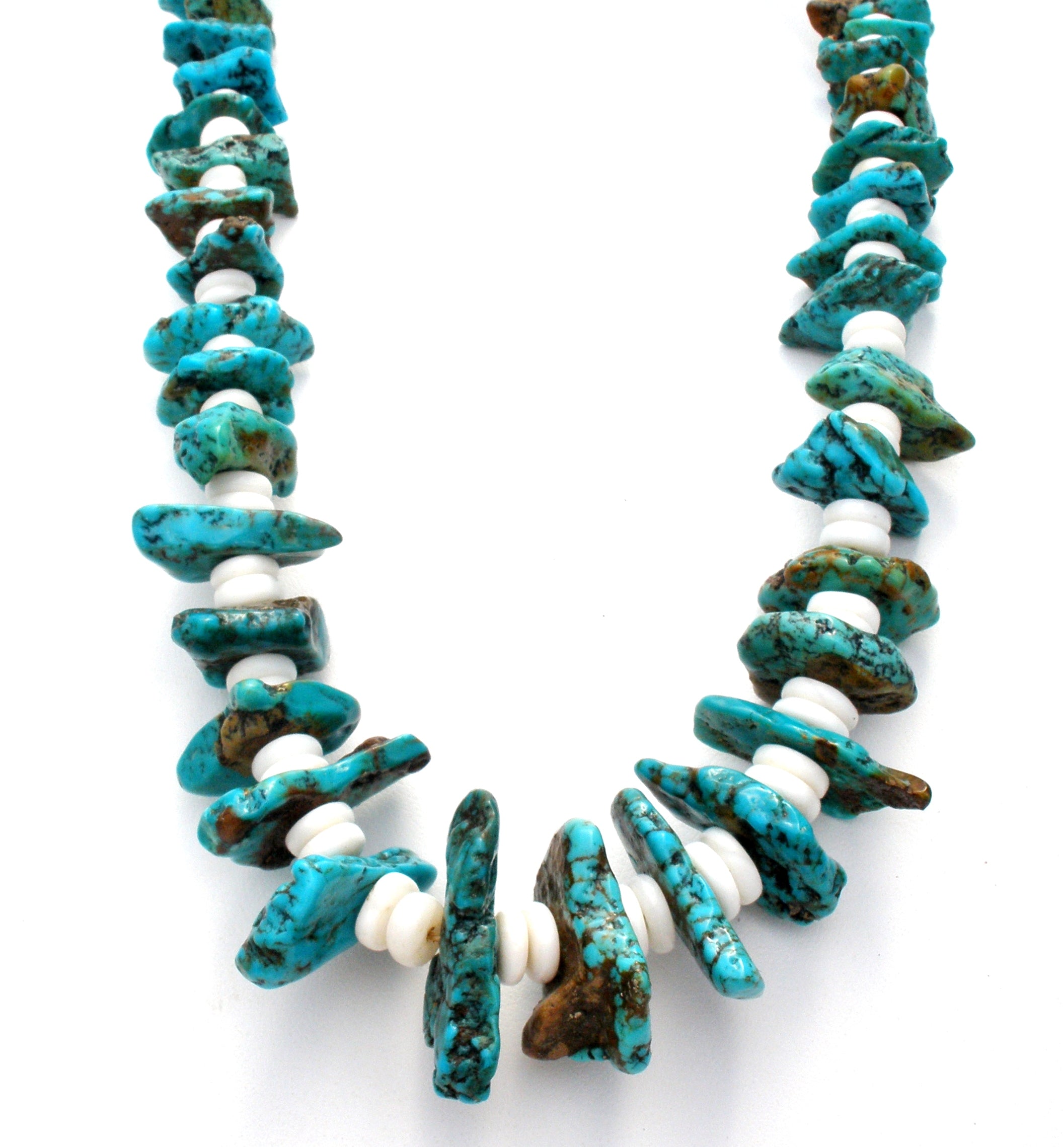 Turquoise Nuggets \u0026 Puka Shell Necklace 