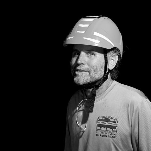 Doug Wright, a member of the Industrial Athlete Nation, wearing a helmet and smiling.
