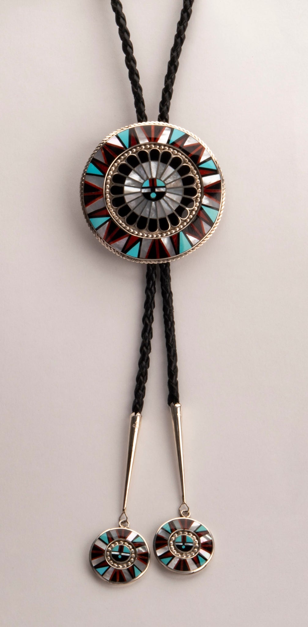 Intricate Sunface Bolo Tie Keshi The Zuni Connection