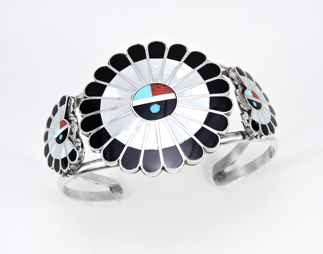 Inlaid Sunface Cuff Bracelet Keshi The Zuni Connection