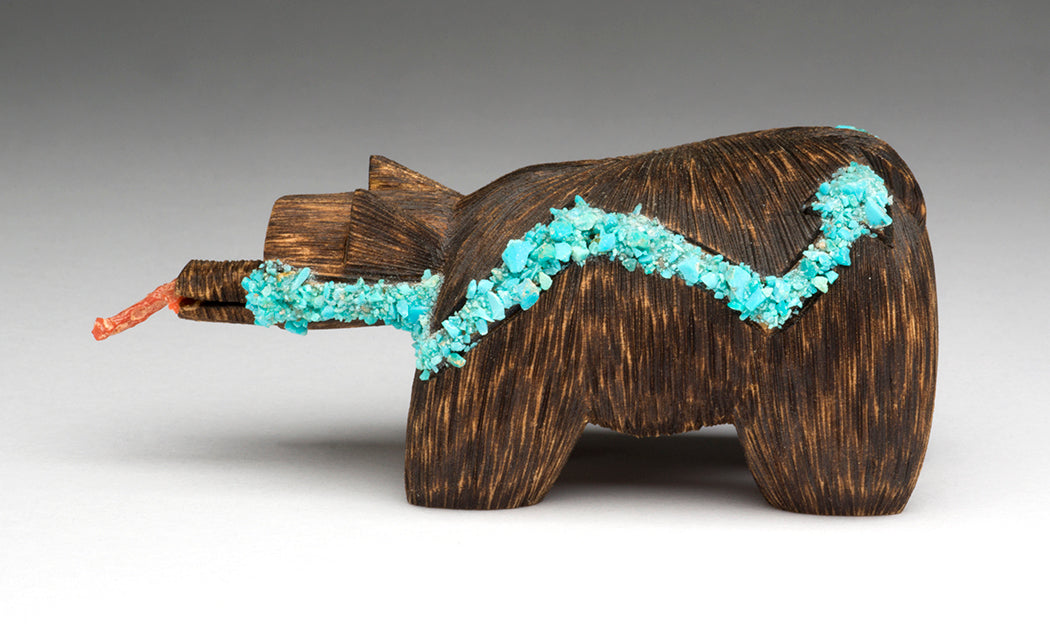 Cottonwood Bear With Heartlines Of Crushed Turquoise