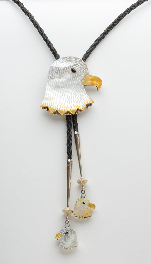 Gold Lip & Mother Of Pearl Shell Eagle Bolo Tie – Keshi The Zuni Connection