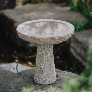 Hand carved bird bath