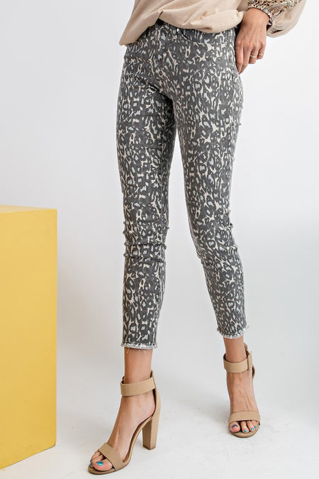 leopard print skinny pants