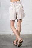 Tan Colored High Adjustable Waist Shorts