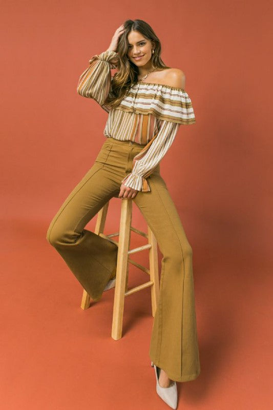 Caitlyn Camel Colored Stretch Pants