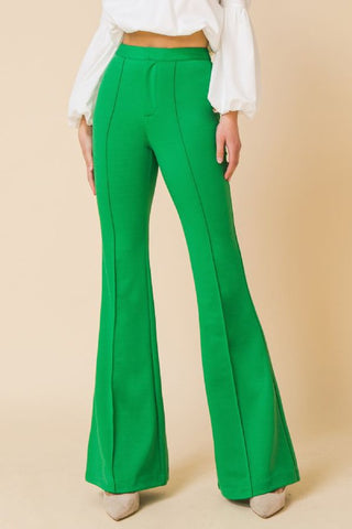 MASU SCALLOP FLARE PANTS(GREEN) | angeloawards.com