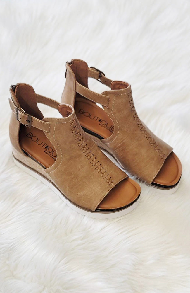 Cindy Taupe Wedges