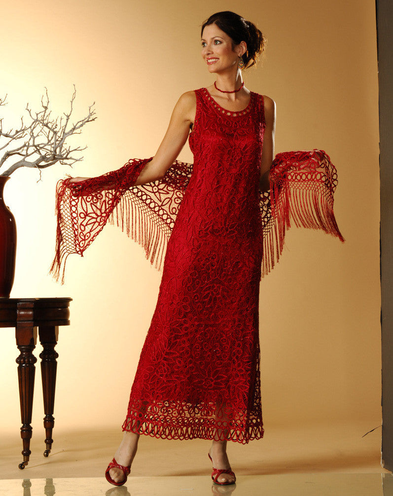 shawl with red dress