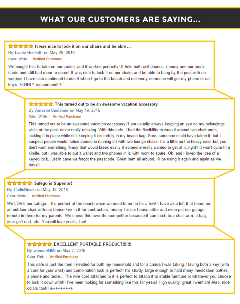 What our customers are saying about our portable safe