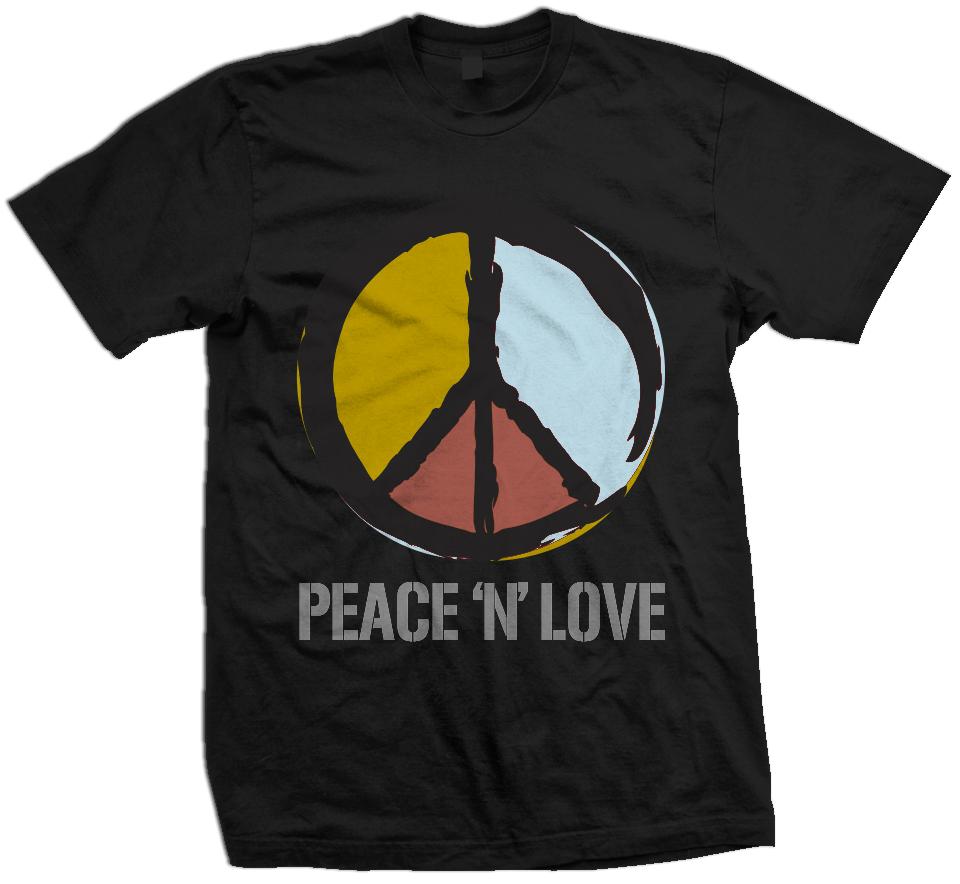Peace N Love - Graphite/Gold on Black T-Shirt – Million Dolla Motive