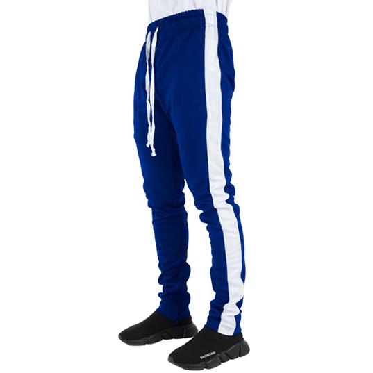 Royal Blue Track Pants with White Stripes – Million Dolla Motive