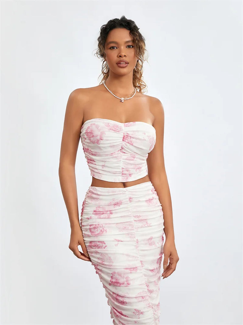 Floral Bohemian 2 Piece Skirt Set for Women - Image 7
