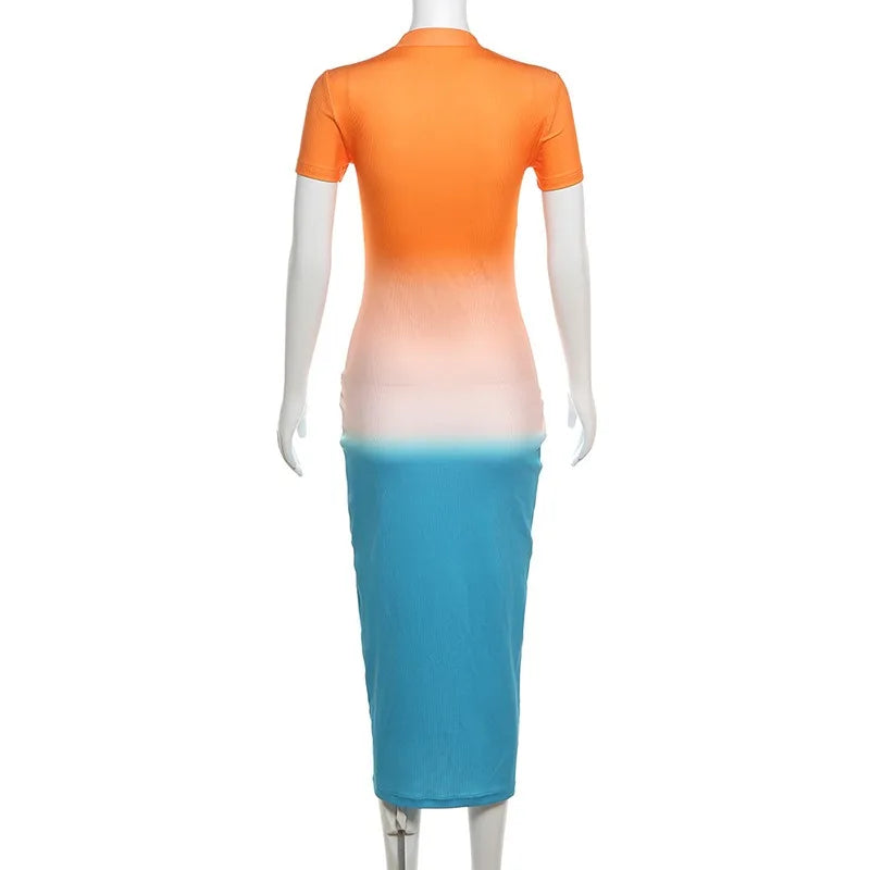 Women's Gradient Bodycon Dress: Sexy Clubwear for Summer Parties