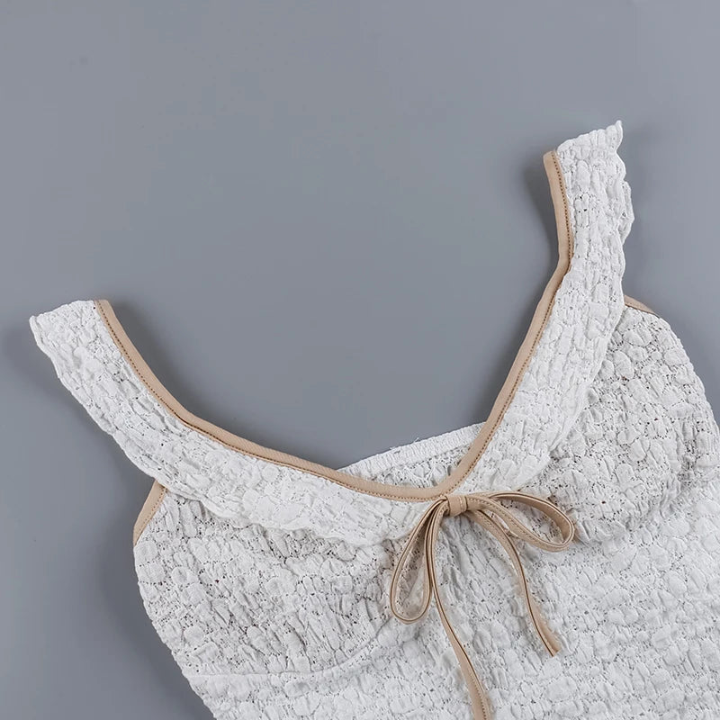 Summer Sexy Lace Vest with Contrast Edge - Image 8