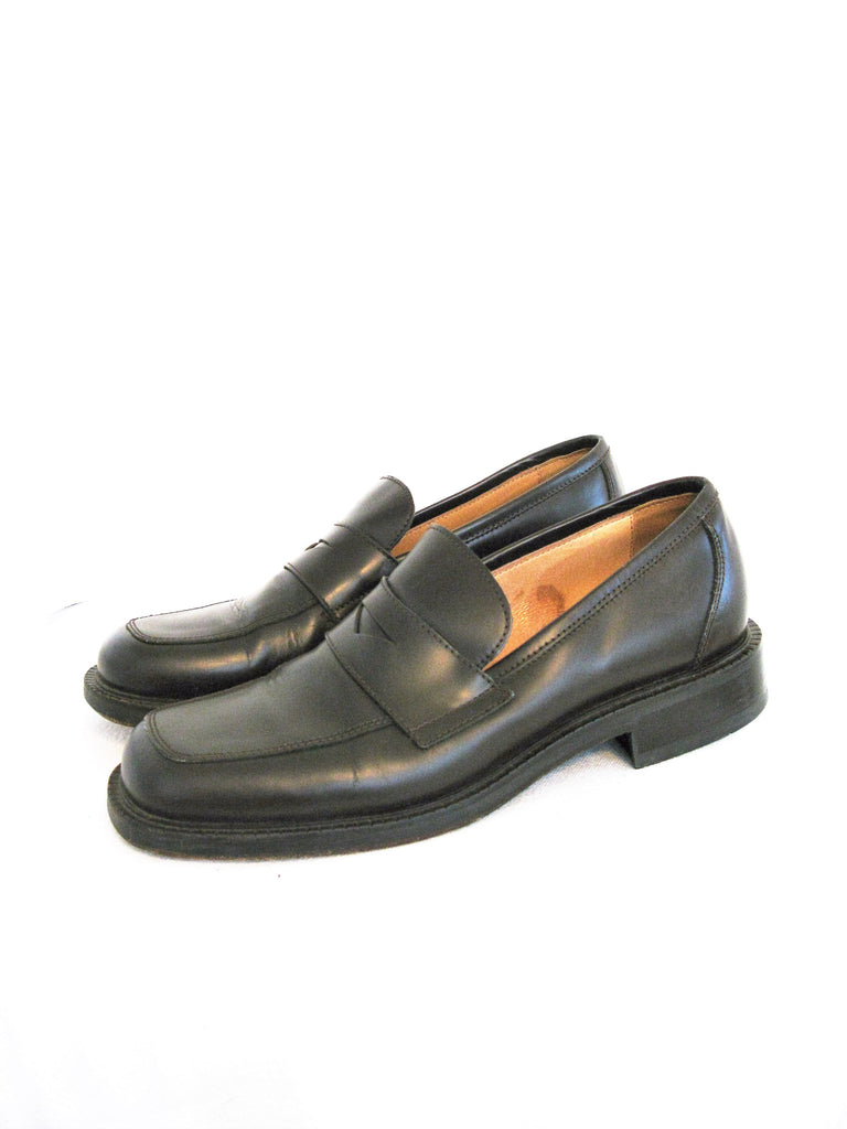 square toe penny loafers
