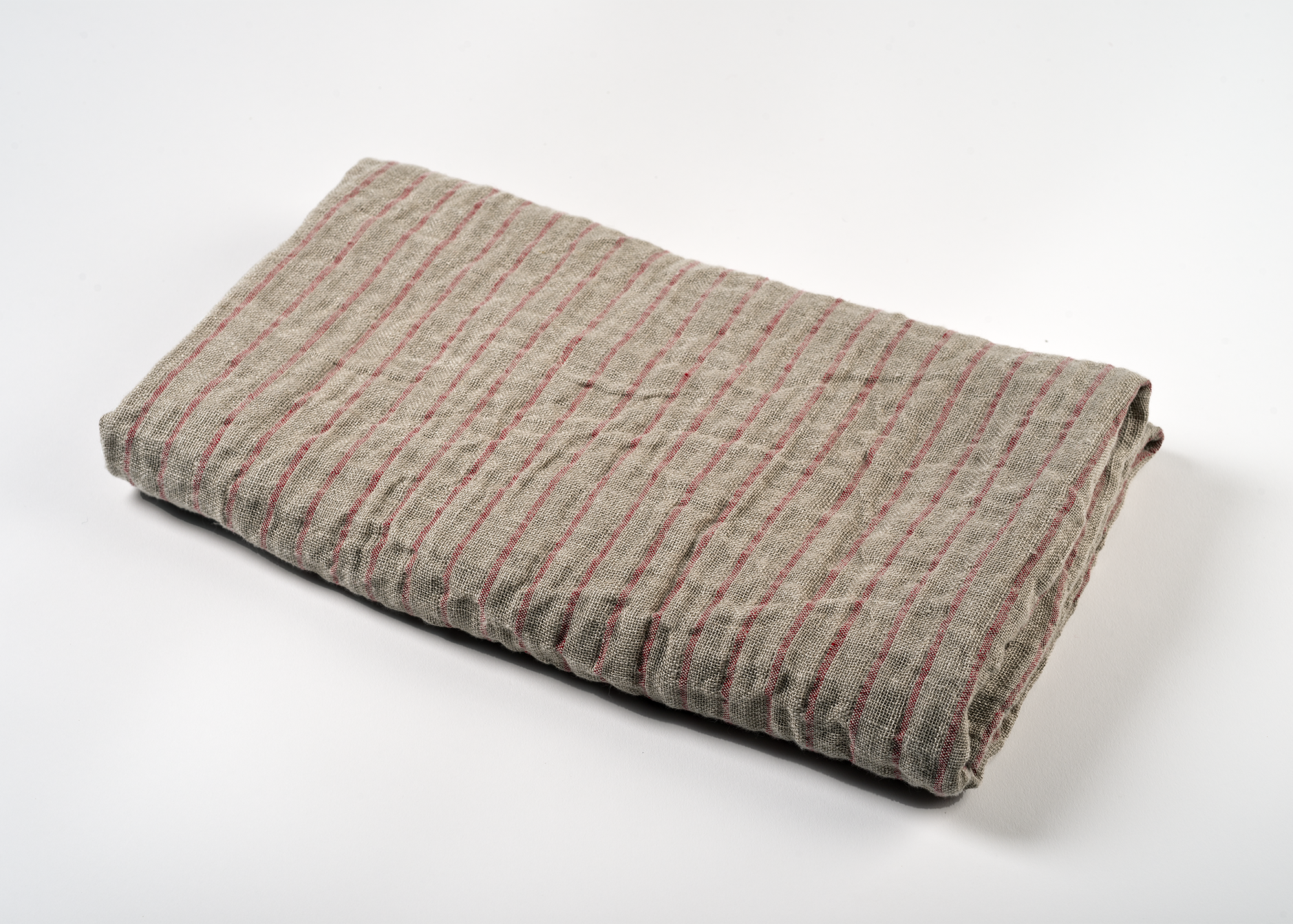 two-ply red stripe linen bath towel