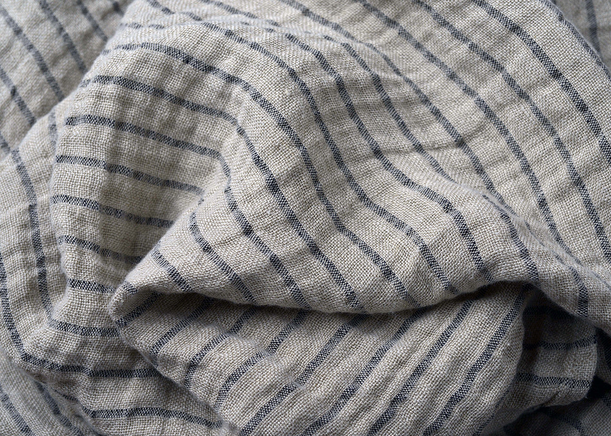 wholesale two-ply black stripe linen washcloth