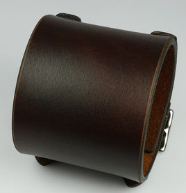 Bracelet De Force Vrai Cuir Double Rivet Marron Leather Brown Johnny Depp  Style