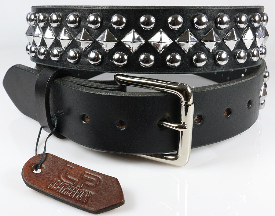 Dome/Pyramid Studded Leather Belt