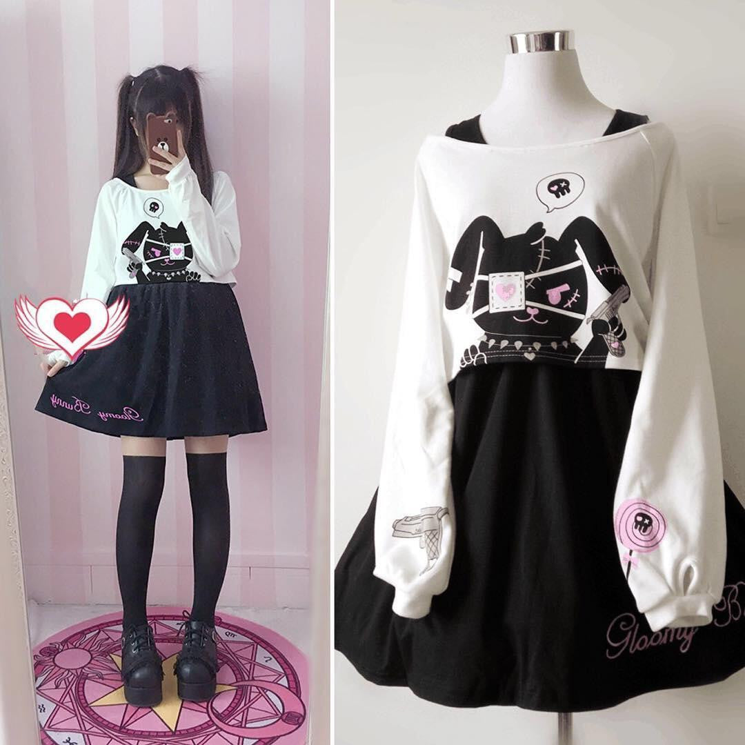  Cute  Kawaii Bunny Two Piece Dress  SE10089 SANRENSE