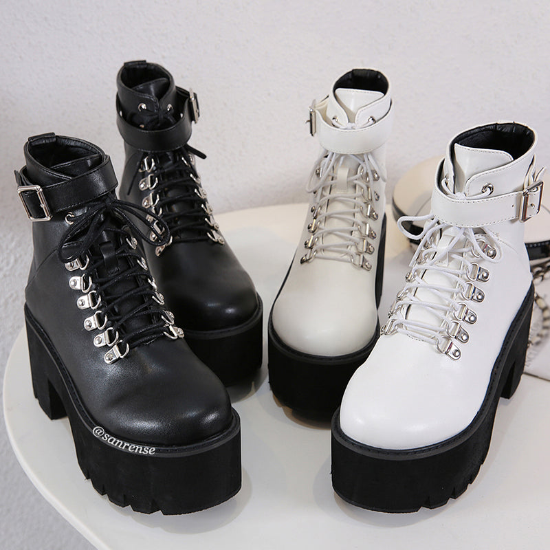 white punk boots